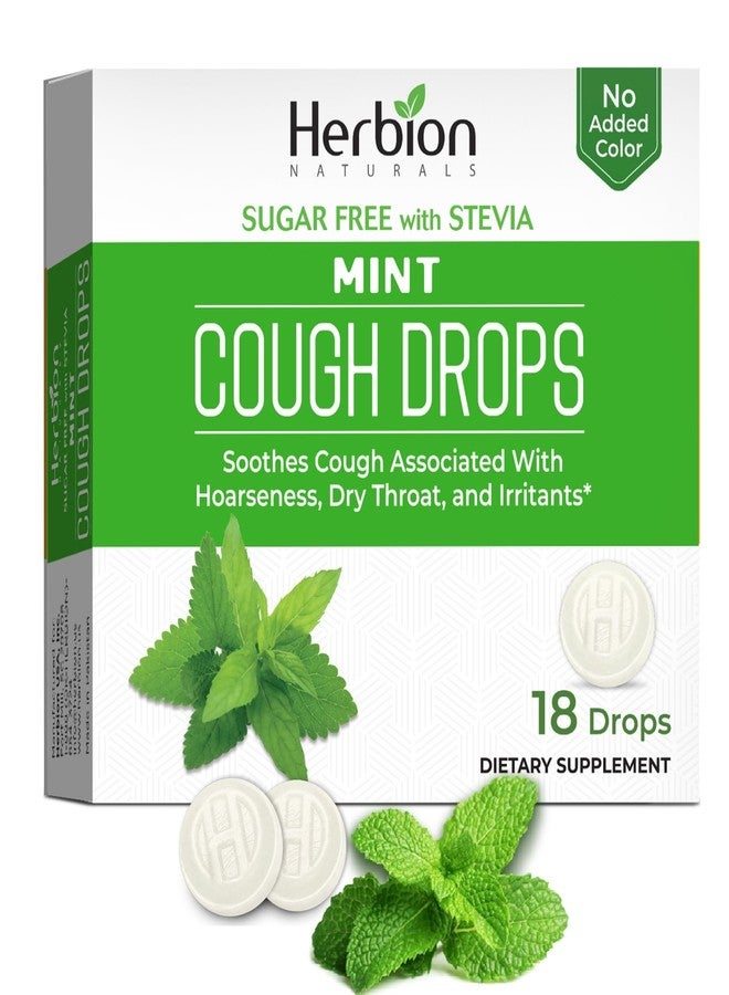HERBION Naturals Cough Drops, Sugar-Free with Stevia, Dietary Supplement, Soothes Cough, for Adults & Children Over 6 Years, 18 Drops Each, 108 Count, Mint, Pack of 6 - Image 2